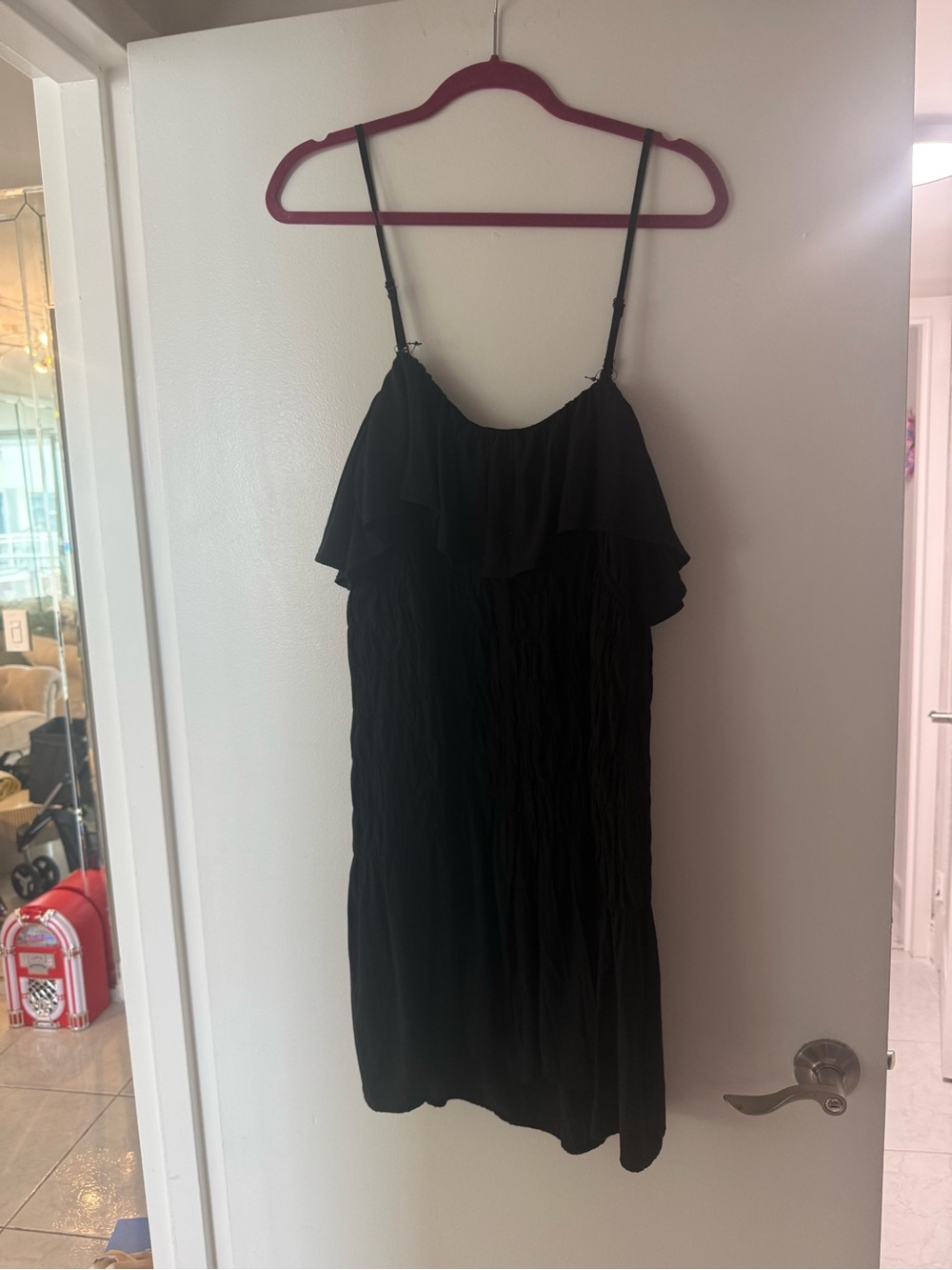 Black Spaghetti-Strap Ruffle Sundress XXL